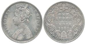 Victoria Empress, Silver Rupee, 1881, Bombay Mint, A3 / I / dot. Very Fine+, Very Rare.