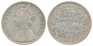 Victoria Empress, Silver Rupee, 1885, Bombay Mint, C2 / II / ’B’ raised. Very Fine, Rare.