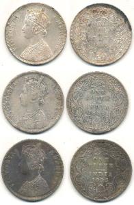 Victoria Empress, Silver Rupee, 1885, A3 / II / ’B’ raised; C2 / I / ’B’ incuse; C2 / I / 
