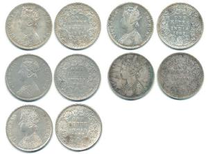 Victoria Empress, Silver Rupee, 1887, Bombay Mint, A3 / I / ’B’ incuse, A3 / I, inverted ’