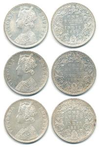Victoria Empress, Silver Rupee, 1889, Bombay Mint, C2 / I / ’B’ incuse. About Extremely Fi