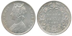 Victoria Empress, Silver Rupee, 1897, Bombay Mint, C2 / I / ’B’ incuse. Very Fine+, Very R