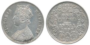 Victoria Empress, Silver Rupee, 1897, Calcutta Mint, C3 / I / ’C’ incuse. Extremely Fine, 