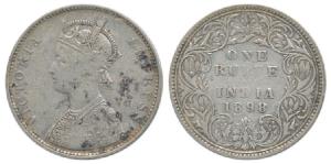 Victoria Empress, Silver Rupee, 1898, Bombay Mint, A3 / I / ’B’ incuse. Fine+, Very Rare.