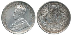 George V, Silver Rupee, 1911, Calcutta Mint, also known as the PIG Rupee. Very Fine+, Rare