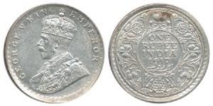 George V, Silver Rupee, 1917, Bombay Mint, edge partly milled and partly plain. Uncirculat