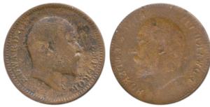 Edward VII, Copper, ¼ Anna, Error, Brockage, nice deep and complete lakhi impression withi