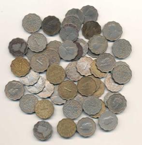 Edward VII, George V and George VI, Cupro Nickel and Nickel Brass 1 Anna, 32 different dat