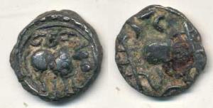Vishnukundin type (c. 450-615 AD), North Maharashtra, Khandesh, Copper base alloy Unit, 2.