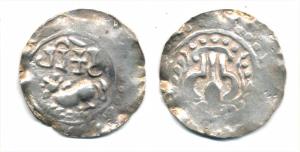 Harikela, Chandra rulers (c. 630-750 AD), Silver Unit, 6.68g, obv. humped bull seated left