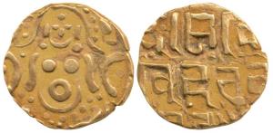 Gahadavalas of Kanauj, Govinda Chandradeva (1114-1154 AD), Gold Dinara, 4.43g, obv. goddes