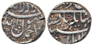 Jahangir, Silver Rupee, 11.16g, Ahmednagar Mint, Kalima on rev., with floral design (KM 14