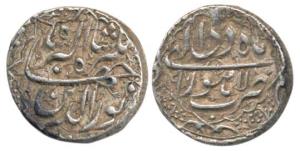 Jahangir, Silver Rupee, 11.32g, Lahore Mint, Month Di, RY 9, ornamental type (KM 145.11). 