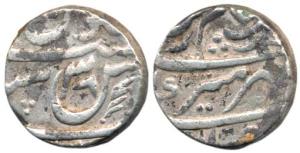 Aurangzeb, Silver Rupee, 11.51g, Akbarnagar Mint, Mihr-e-Munir couplet, RY 38. (KM 300.7).