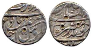 Aurangzeb, Silver ½ Rupee, Bander-i-Mubarak Surat Mint, RYAhd. About Very Fine, Scarce.