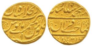 Muhammad Shah, Gold Mohur, 10.84g, Dar-ul-Khilafat Shahjahanabad Mint, AH 113x/9, Sahib-i-