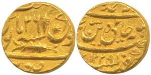 Brijis Qadr (AH 1273-1274, 1857-1858 AD), Gold Ashrafi, 10.73g, Suba Awadh Mint, AH 1229/2