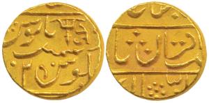 Jankoji Rao (AH 1243-1259; 1827-1843 AD), Gold Mohur, 10.83g, Lashkar Mint, in the name of