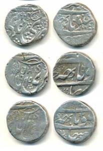 Gulab Singh (VS 1903-1913; 1846-1856 AD), Silver Rupee (3), Srinagar Mint, JHS on obv., VS