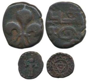 Rama Varma III (ME 1004-1022, 1829-1847 AD), Copper 1 Cash, obv. full bodied figure holdin