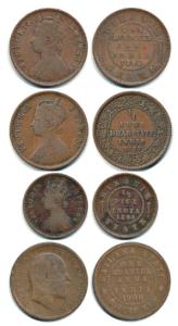 Bikaner, Copper ½ Pice, ¼ Anna, with the name and portrait of Victoria Empress; 1894, 1895