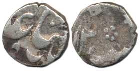 Murshidabad Mint, Silver 1/8 Rupee, 1.39g, in the name of Shah Alam II, RY 12 (Prid 12, KM