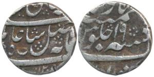Murshidabad Mint, Silver Rupee, 11.33g, in the name of Shah Alam II, AH 1205, frozen RY 19