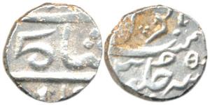 Mumbai Mint, Silver 1/5 Rupee, 2.24g, in the name of Alamgir II. Very Fine+.