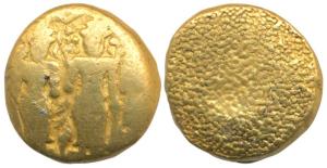 3 Swami Gold Pagoda, 3.14g, Tirupati Balaji in the centre with his consorts Shri Devi and 