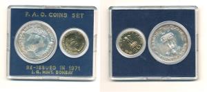 1971 Uncirculated Set, Food For All, set of 2, 20 Paise and Rupees 10. In immaculate condi