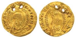 Aksumite Kingdom, Ezanas, (330-356 CE), Gold Unit, 2.06g, HZANACB-ACILE-UC, bust to right 