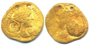 Marcus Aurelius, Re-struck Roman, Gold Dinara, 7.88g, bust of the roman king with indistin