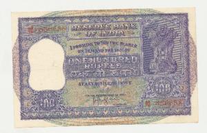 Rupees 100, 1960, signed H. V. R. Iyengar, (J&R 7.4.1). Very Fine+, Scarce.