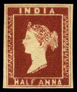 1854, Essay of Queen Victoria unissued Head in Red. Fine, Rare.