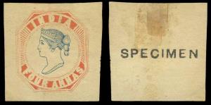 1854, Essay 4 a. Lithograph with “SPECIMEN” marked on reverse. Fine, Rare.