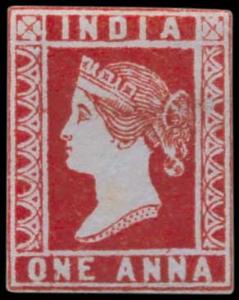 1854, Lithograph, 1 a., Die III, Red, SG8, Close Cut. Mint, Fine, Very Scare.