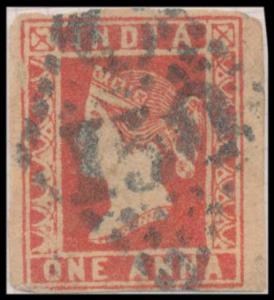 1854, Lithograph, 1 a., Die III, used with Type 6 cancel, “C/150” Negapatam, Fine to Avera