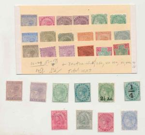 Empire, India Postage, Queen Victoria lot of 26 stamps, from ½ a. to 1R., MLH. Fine. (26)