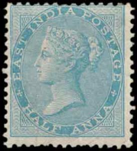 Queen Victoria, East India Issue ½ a. pale blue, SG 38, MLH, Partly O.G. Fine.