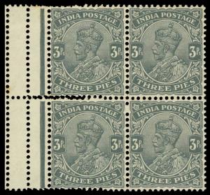 1926-33, King George V, 3ps., block of 4, triple perf. As error, MNH. Fine, Scarce. (4)