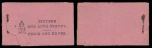 1912, King George V, 1R., SB8a, booklet of originally 16 stamps of 1 a., SG 159 in blocks 
