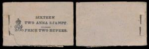 1921, King George V, 2R., SB11, booklet of originally 16 stamps of 2 a., SG 169 in blocks 