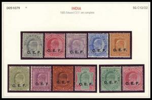1905, King Edward VII, C.E.F., complete set of 11 stamps, C12/22. Fine, Scare. (11)