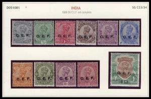 1908, King George V, C.E.F., complete set of 11 stamps, C23/34. Fine, Scarce. (11)
