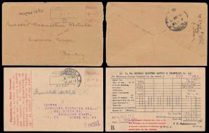 1926-27, Lot of 2 Meter franking covers, B.E.S.and T, I.B.I. Fine.