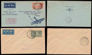 First Flight Bombay- Hyderabad (4/1/35), First Air Mail Bhavnagar - Bombay (21/11/38). Fin