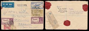 1940, Registered Air Mail cover from Bombay to Bermuda, tied with CDS on face and having K