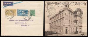 Lot of 4 Air Mail covers, two to England and one each to Germany and USA bearing various A