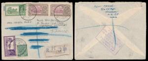 Lot of 2 Air Mail covers with various franking marks, registered cover to France other to 