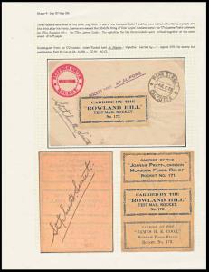 1938, Rocketgram, Rocket No. 172, vignette in buff printed with “Carried by the / “Rowland